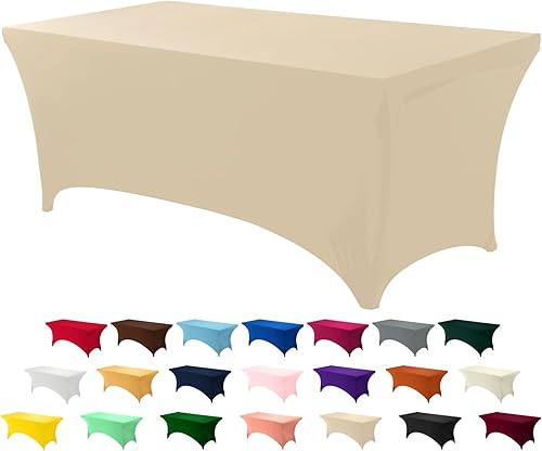 Miniatura 74 de Utopia Kitchen Mantel rectangular de spándex de 4 pies [1 unidad, negro] 200 GSM elástico, ajustado, lavable y resistente a las arrugas, cubierta