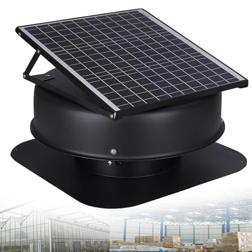 Ventilatore solare ad alto flusso d'aria – 42 W, 1470 CFM, termostato controllato per la ventilazione del tetto per casa, garage, serra, camper – soluzione di raffreddamento ad alta efficienza