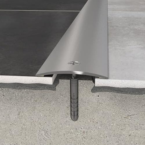 PROVISTON Profilo di transizione, 30 x 1860 mm, in alluminio, profilo metallico, profilo per pavimento, guida di transizione, colore argento, forato, per pavimenti da 0 a 30 mm, 1 profilo