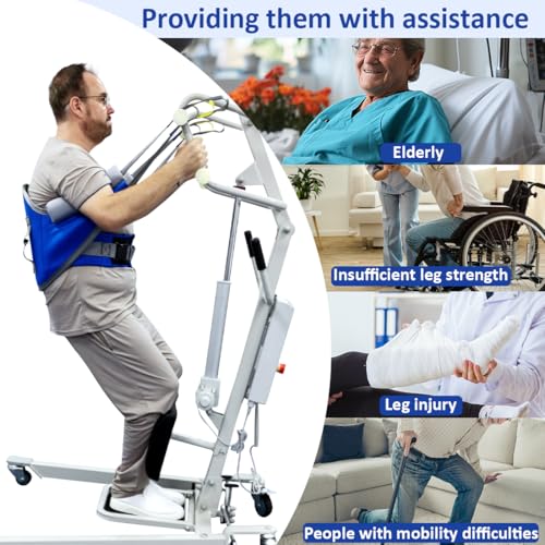 EZ Assistive Sit to Stand Lift Patient Aid Padded Sling and Stand Assist with Back Support,Patient Lift Sling Works with Most Mobility Aids & Equipment (Medium)