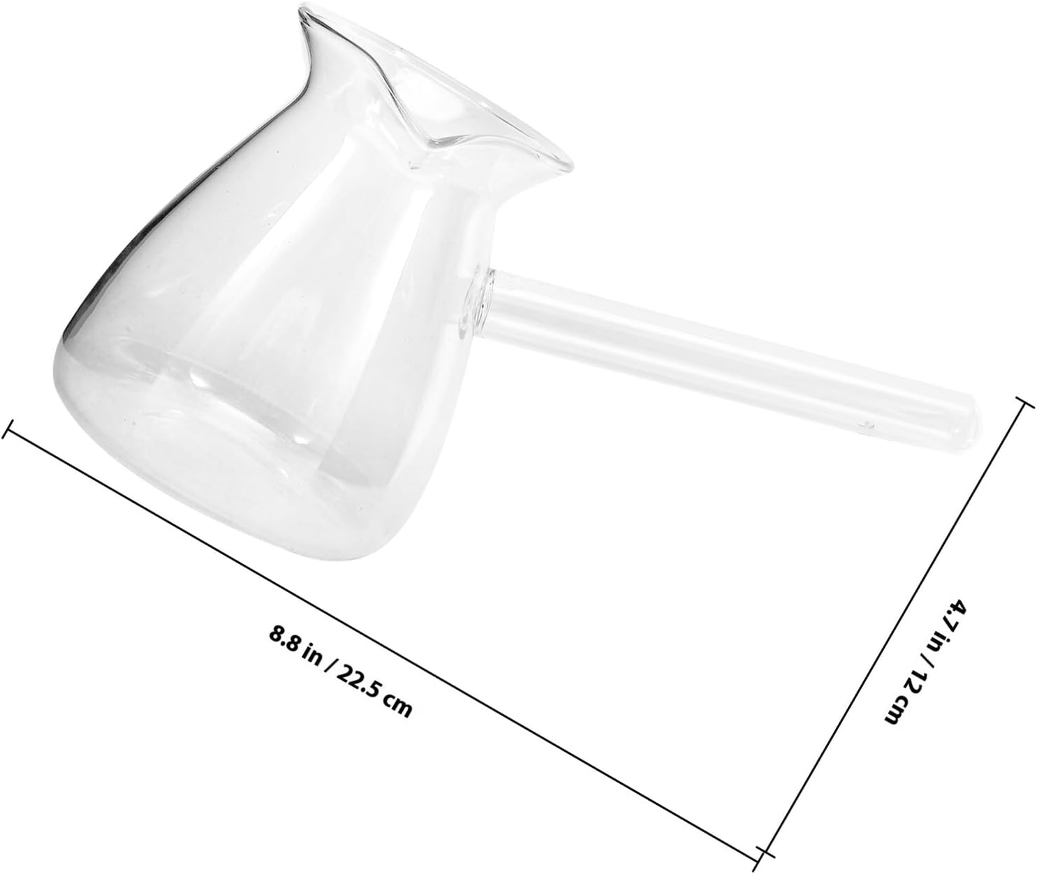 OSALADI Transparent Borosilicate Glass Milk Pitcher Small Coffee Creamer Dispenser Lightweight Measuring Cup for Frothing and Serving Milk in Home Kitchen