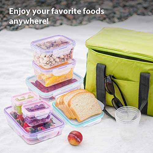 BAYCO [16 Pack] Food Storage Containers with Lids, Plastic Food Containers with Lids, Airtight Storage Container Sets for Healthy Diet, Vegetables, Snack & Fruit, BPA Free & Leakproof - Thumbnail 4