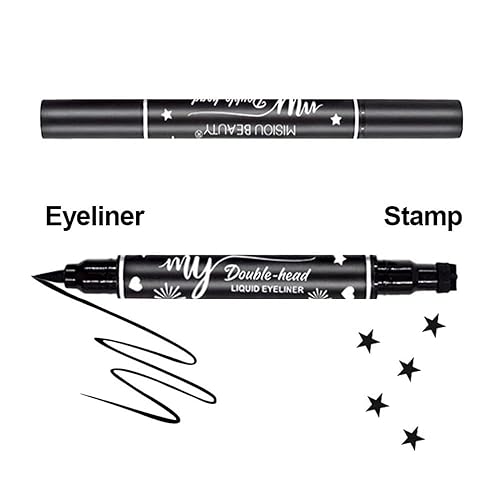 Miniatura 6 de DOGROT Delineador de ojos alado, lápiz delineador de ojos líquido de doble cabeza, delineador de ojos negro de larga duración para mujeres, en forma