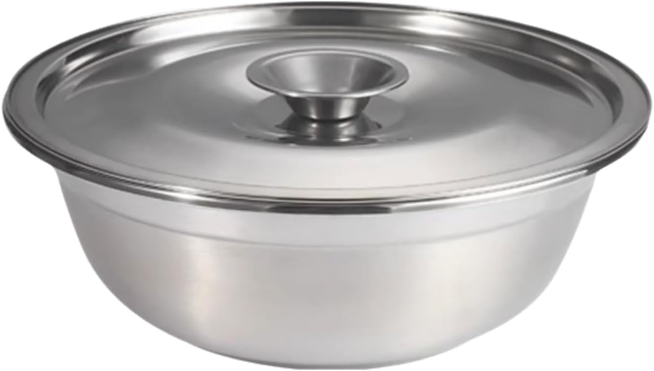 Stackable Stainless Steel Mixing Bowl With Lid Round Thickened Home Kitchen Kneading Egg Salad Mixing Bowl Multipurpose multipurpose(S)