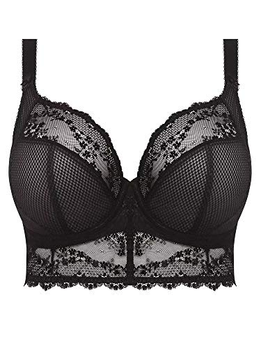 Elomi Women's Charley Bralette: Fashion-Forward Longline Style with Plunge Neckline Stretch Lace UK Sizes E-HH US Sizes DDD-L4