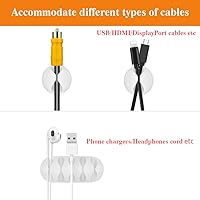 Vista 4 de Shintop Clips para cables, paquete de 16 soportes de cable blanco, organizador de cables adhesivos para organizar teléfonos, cargadores, escritorio