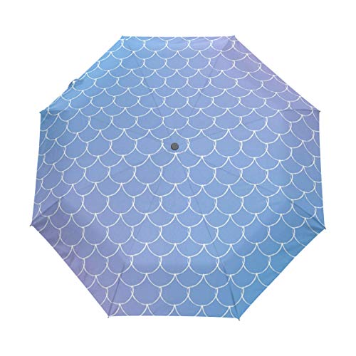 My Daily Paraguas de viaje con forma de cola de sirena, color degradado, ligero, compacto y...