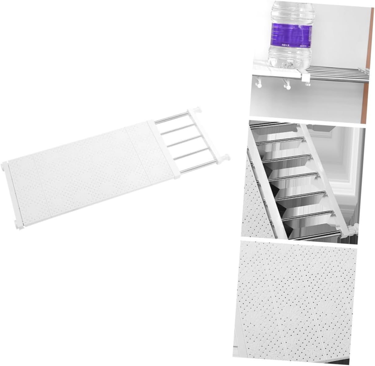White Shelf Organizer Space Saving Container for Shoes and Accessories Bedroom Closet Extends Wide for Spaces