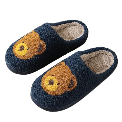 Image of Women's Men's Cute Frog Slippers Fuzzy Memory Foam Kawaii Cartoon Animal Slippers Winter Warm Fluffy Shoes