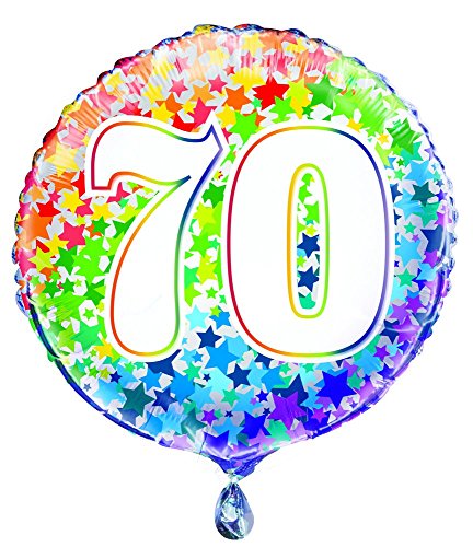 Unique- Palloncino Foil-45 cm-Numero 70-Design con...