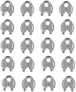 M4 Wire Rope Clip Clamp 304Stainless Steel Cable Clip, U Bolt Saddle Clamp, Wire Rope Cable Clamp, for Rigging Rope and tension cable Garden Tensioning Wire Ropes Industry Household Shipping 20pcs