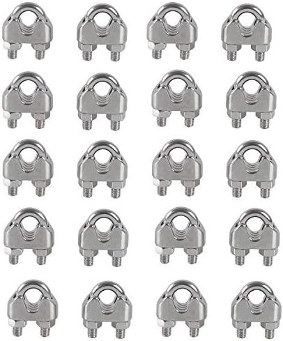 M4 Wire Rope Clip Clamp 304Stainless Steel Cable Clip, U Bolt Saddle Clamp, Wire Rope Cable Clamp, for Rigging Rope and tension cable Garden Tensioning Wire Ropes Industry Household Shipping 20pcs