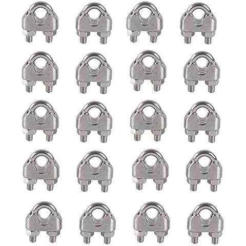 Rshuhx M3 Abrazaderas de Cable de Acero Inoxidable con Perno en U 20PCS Cover