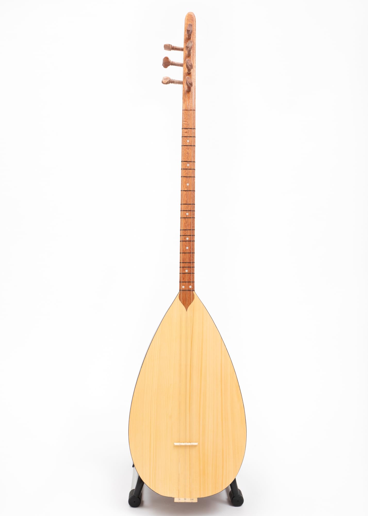 Short Neck Saz Baglama with Mahogany wood & Built-in Pickup, Rosewood pegs Hand Made instrument With picks and extra strings set - Image 2