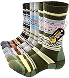 PULIOU Merino Socken, Thermosocken Merino Wandersocken Herren Damen, Wintersocken Outdoor Trekkingsocken, Merinowolle Sportsocken Gepolstert Arbeitssocken für Herren Damen (3 Paar) Bunt 39-42