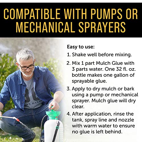 Maplefield Mulch Glue Concentrate 32 oz - 4X Strength - Adhesive for Rubber, Bark, & Straw Mulch - Superior Hold & Makes 1 Gallon for Garden & Outdoor Spaces - Thumbnail 6