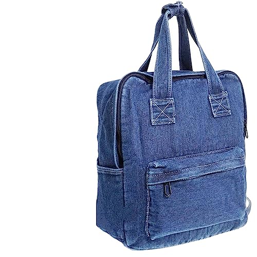 Image of MaxxCloud Vintage Denim Laptop Backpack Casual Canvas Daypack Handbag Purse Lightweight Rucksack Shoulder Bag