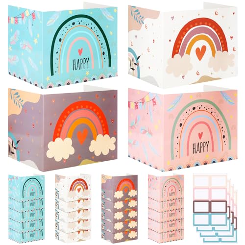 Crtiin 24 Pcs Privacy Folders for Students Desk Dividers Standard School Privacy Cardboard Board Testing Dividers Shield for Classroom Teacher Supplies Keep Eyes from roving(Rainbow)
