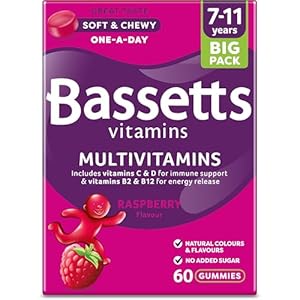 Bassetts Vitamins 7-11 Years Raspberry Flavour Multivitamins 60 Gummies