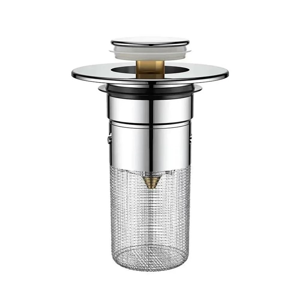 Jobaojiang Copper Core Stainless Steel Floor Drain Filter Washbasin Plug Bounce Core Basin Stopper Hair Catcher Shower Sink Strainer