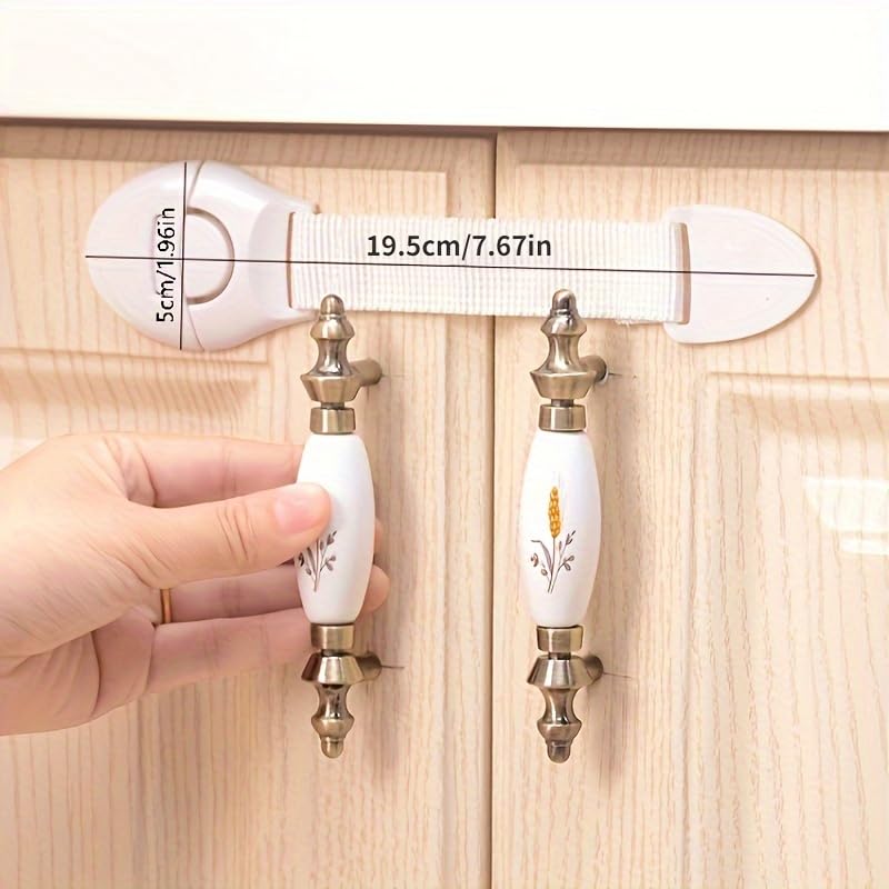 10pcs White Safety Cabinet Locks – Easy Install No-Drill Drawer and Door Latches for Proofing