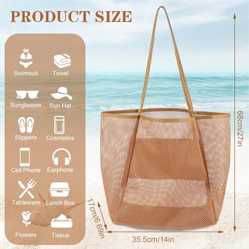 Bolsa de playa de malla transpirable y bolsa de deporte reutilizable familiar 6