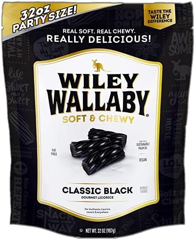 Wiley Wallaby Classic Black Licorice, 32 Ounce Resealable Bag