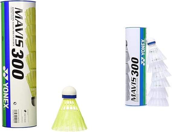 YONEX Mavis 300 Yellow Shuttlecocks - 78 - Medium (6 pieces) & Mavis
