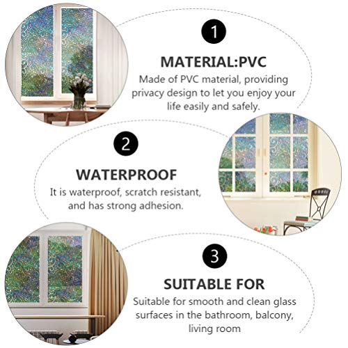 FAVOMOTO Janela Criativa Filme de Privacidade Colorido Janela Adesiva Vinil Decorativo Adesivo de Ja