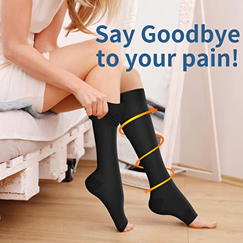 Open Toe Compression Socks For Men & Women - 3 Pairs Of Toeless Circulation Medical Compression Socks #TOP3