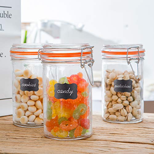 Glass Jars With Airtight Lids,Encheng 16 Oz Glass Jars With Leak Proof Rubber Gasket,Wide Mouth Mason Jars With Hinged Lids For Kitchen Canisters,Glass Storage Containers 12 Pack #TOP6