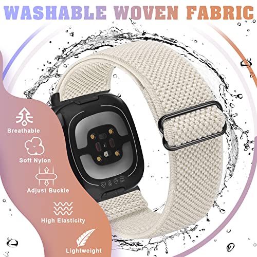 Bracelet Fitbit Versa 4 et Sense 2 en nylon extensible Bcuckood - Lot de 5 - 5