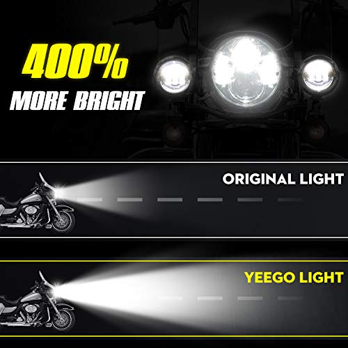 Motorcycle 7" LED Headlight Fog Passing Lights DOT Kit Set for Road King, Road Glide, Street Glide and Electra Glide Ultra Classic Ultra Limited Tri Cvo Heritage Softail Slim Deluxe Fatboy, Black - Thumbnail 5