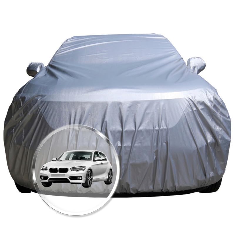 Image of NEODRIFT 'CrystalTech' Car Cover for BMW 1 Series (100% Water-Resistant, All Weather Protection, Tailored Fit, Multi-Layered & Breathable Fabric) (Colour: Crystal Silver)