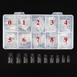 Beuniar Acrylic Nail Tips Clear 500Pcs French Artificial False Tip for Manicure Nails Art Salons & Home DIY