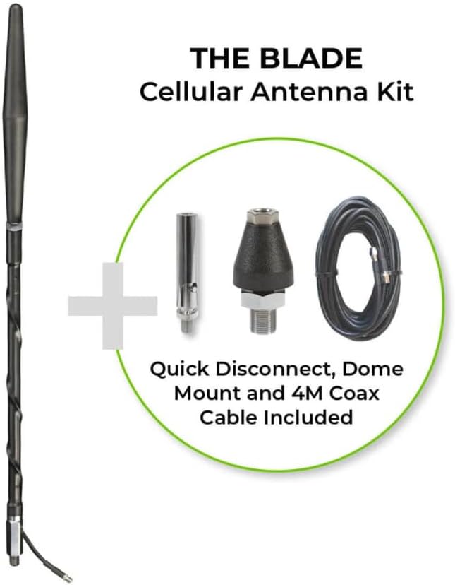 Bolton Blade New 5G Vehicular Cellular Antenna | All Vehicle, Trucks, Offroad, OTR | 600-3750 MHz | 5G 4G LTE | Ultra-Wideband| 4.4dBi Gain | Most Powerful OTR Antenna | Made in USA | Trunk Lip Mount