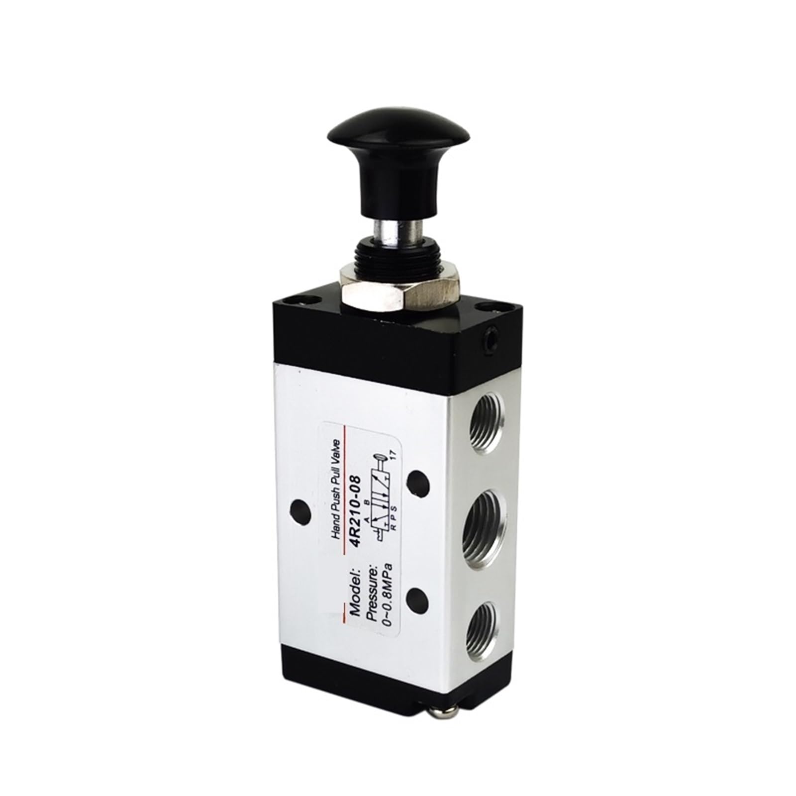 Uwjisltr With 10Mm Fittings 1Pcs 4R210-08 Manual Valve 2 Way 5 Position Push And Pull Pneumatic Switch Of Directional Valve(With 10Mm Fittings)