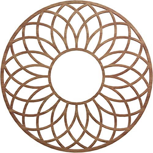 Image of Ekena Millwork 22 inchOD x 7 1 /2 inchID x 3 /8 inchT Cannes Wood Fretwork Pierced Ceiling Medallion, Walnut