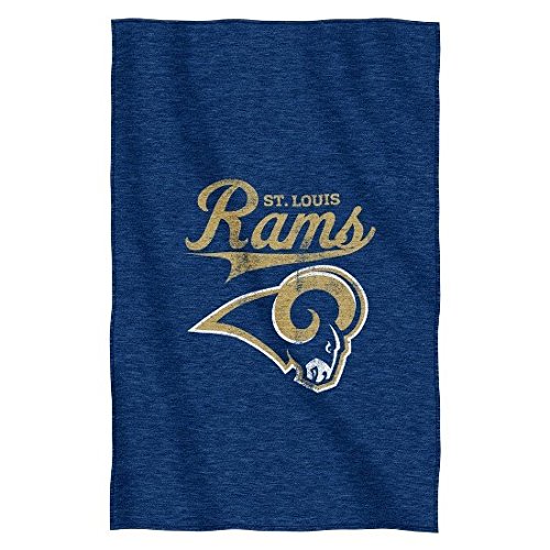 Northwest St Louis Football Rams Classic Logo - Distressed Look - Sweatshirt Material Blanket Throw