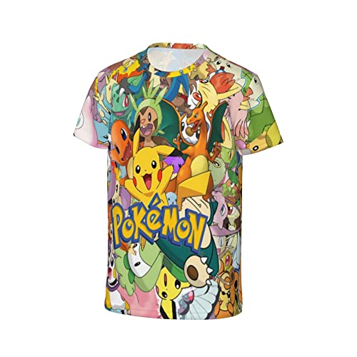 Boys And Girls T-Shirt Cartoon Pattern 3D Printing Casual Clothing Novelty Crew Neck Shirt Youth/Child L(12-14 Years) Yellow #TOP3