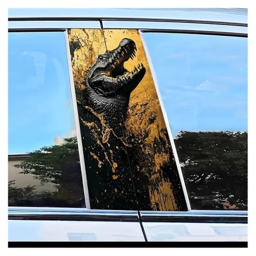Autocollant pilier de porte voiture style crocodile 2 pièces