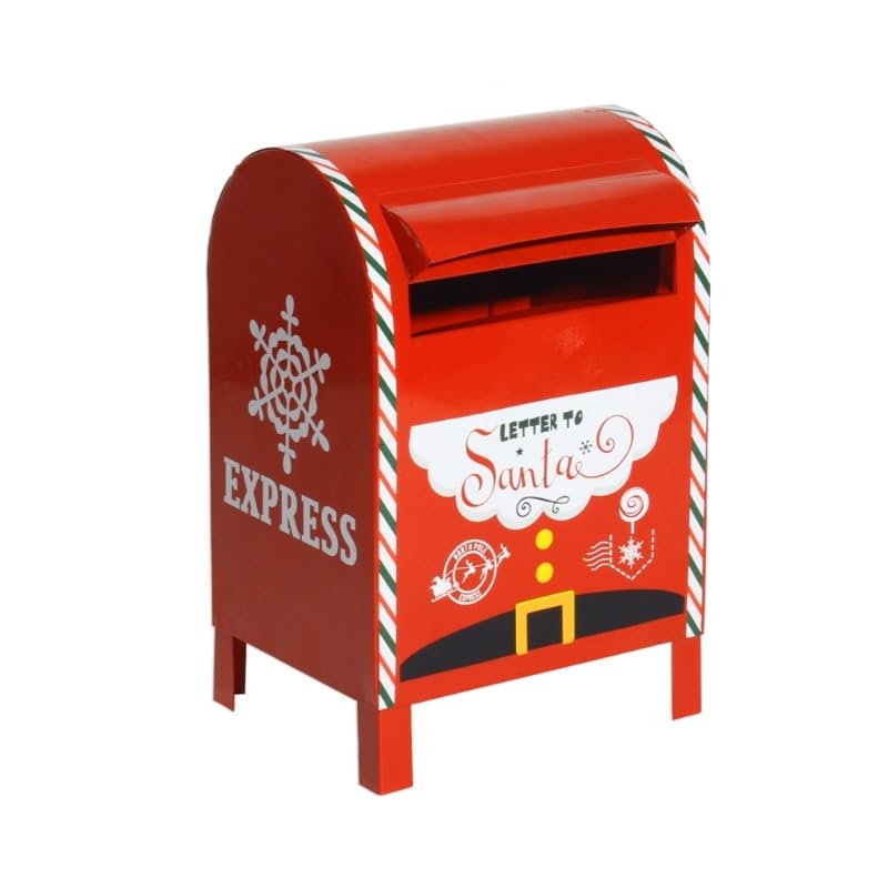 Letters to Santa Mailbox Xmas Metal Mailbox Red Christma Decoration Boxes Christmas Garden Farmhouse Decor