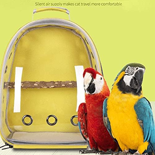 Pet Parrot Carrier Bird Travel Bag with Standing Perch, Space Capsule Transparent Backpack Breathable 360° Sightseeing (Green) - 2