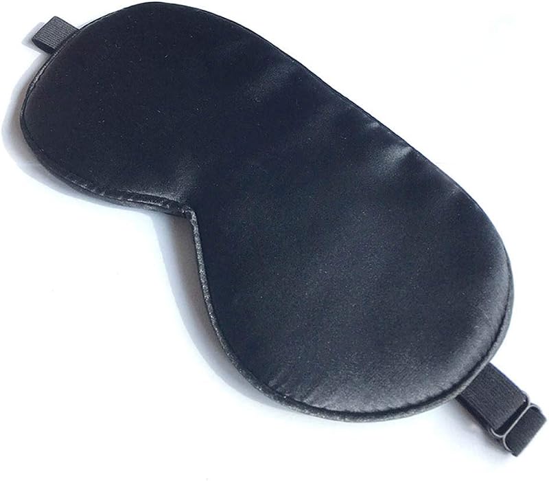 Antifaz de seda para dormir, antifaz opaco para dormir con correa ajustable | Venda que bloquea la luz para los ojos para hombres y mujeres, sin presión, suave cubierta para los ojos para dormir de lado, para siestas de viaje (negro)