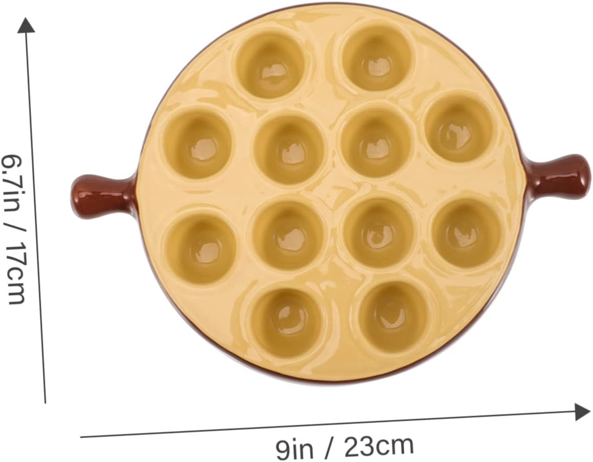 Escargot Baking Dish Ceramic Snail Plate Oven Safe Escargot Tray for Restaurants and Home Cooking