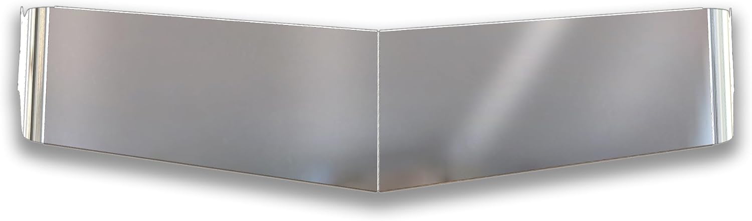 RoadWorks | Stainless Steel Challenger 10" - 12" V-Drop Post Mount Visor for Kenworth Trucks with Curved Glass 1 and 2 Piece Windshields | 45931