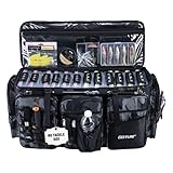 Goture Large Tackle Bag,Water Resistant Saltwater Gear Storage Big Fishing Bag with EVA Bottom,Store Up to 12PCS 3700 Plus 5PCS 3600 Tackle Trays(Not Included),Gifts for Men(26.38'x15.35'x11.42')