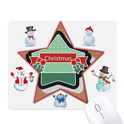 Tapis de souris Étoile de Noël bonhomme de neige antidérapant pour souris optique