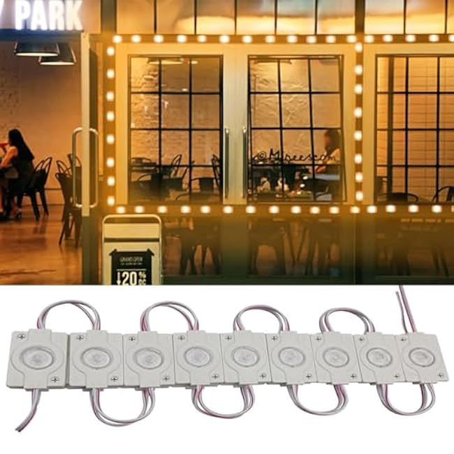 LED Module - Warm White Light 100pcs, 3030SMD, 150LM Per LED, IP65 Waterproof for Advertising Signs with Adhesive Back (Power NOT Included)