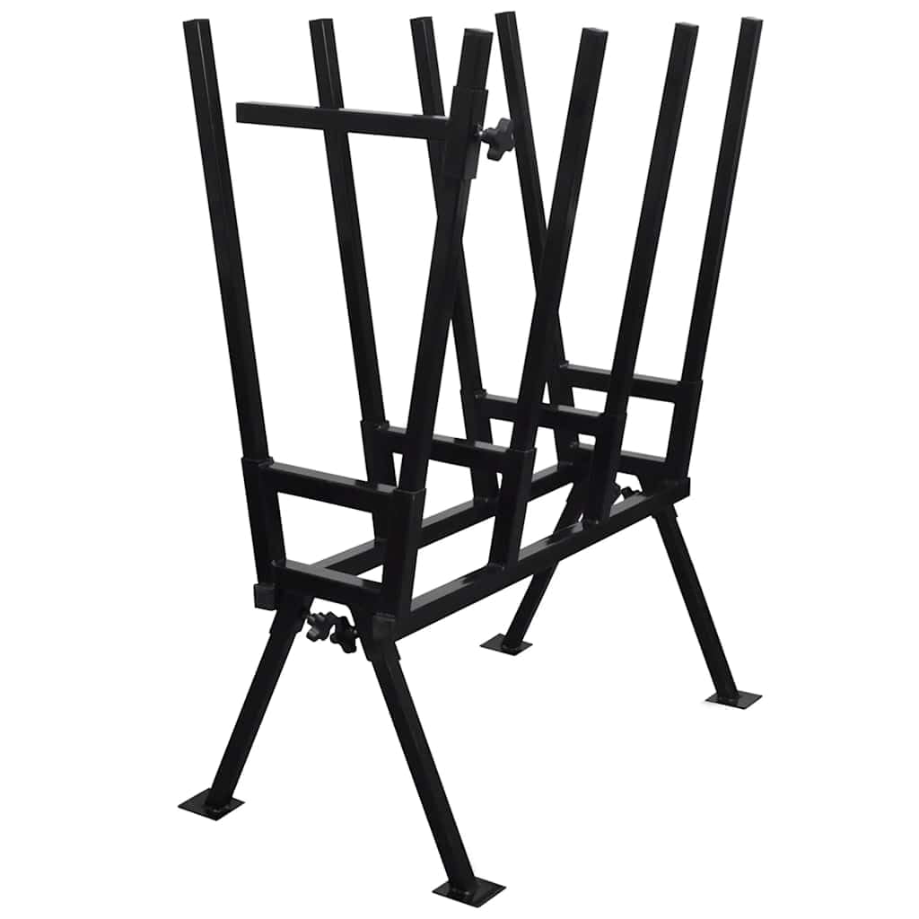 Caballete de acero recubierto de polvo negro, 76 x 50 x 103 cm, 400 kg, plegable con patas ajustables para sierras de madera, taller, garaje, obras